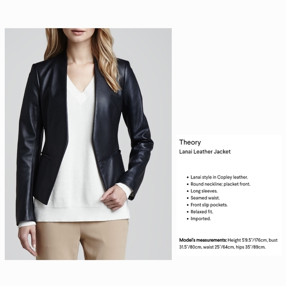 THEORY Lanai tan leather jacket - Picture 2 of 11